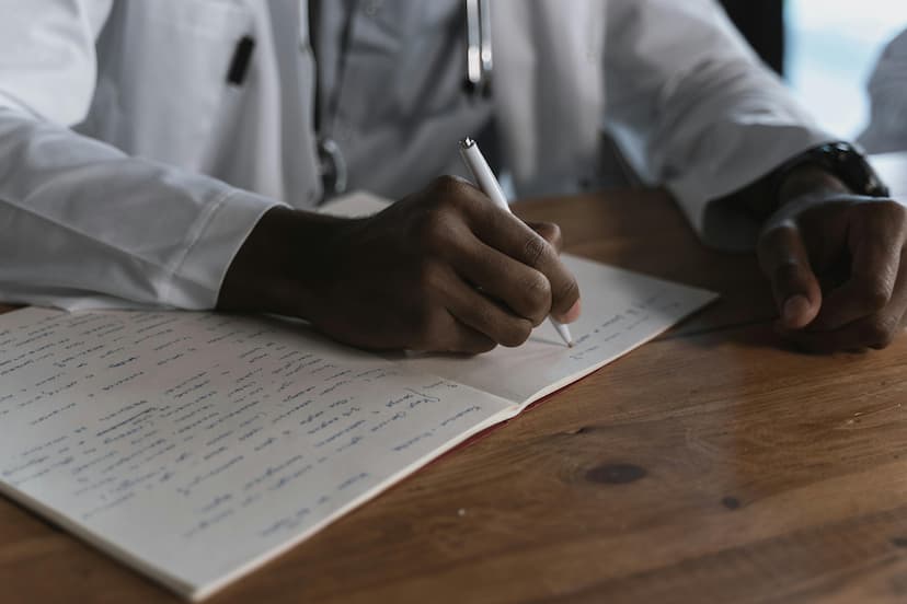 Doctor documenting clinical notes